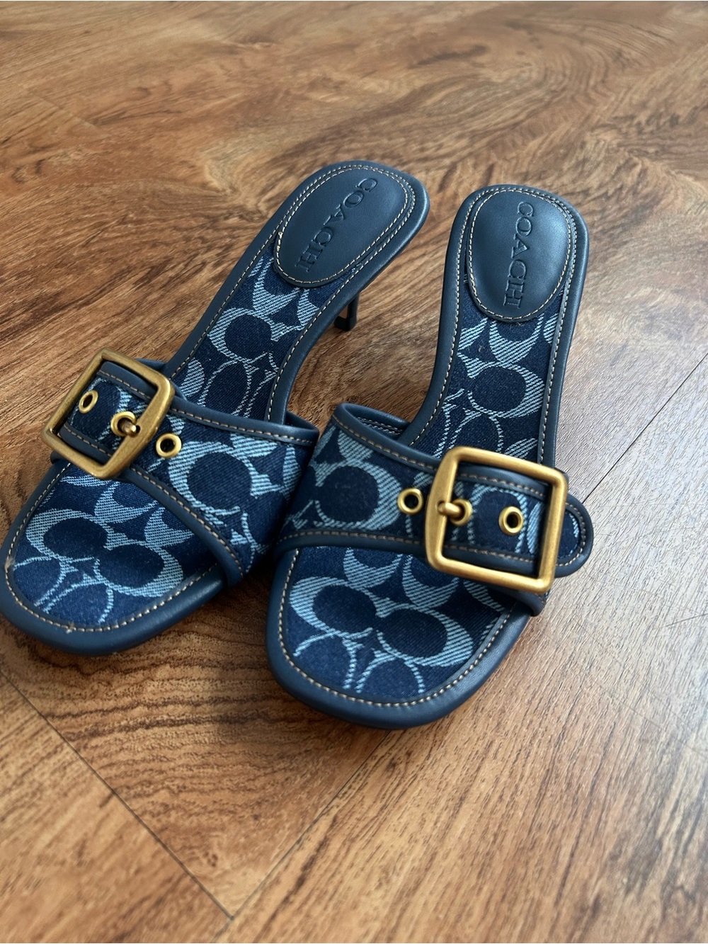 Coach Margot Denim Kitten Heels